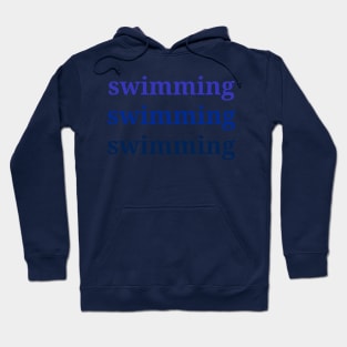 Swimming instructor, swimming learning, swim teacher, fading blue v2 Hoodie